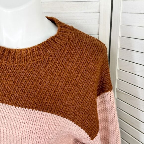 MinkPink Cozy Up With Me Slouchy Sweater Large Colorblock  Multi - Picture 7 of 15